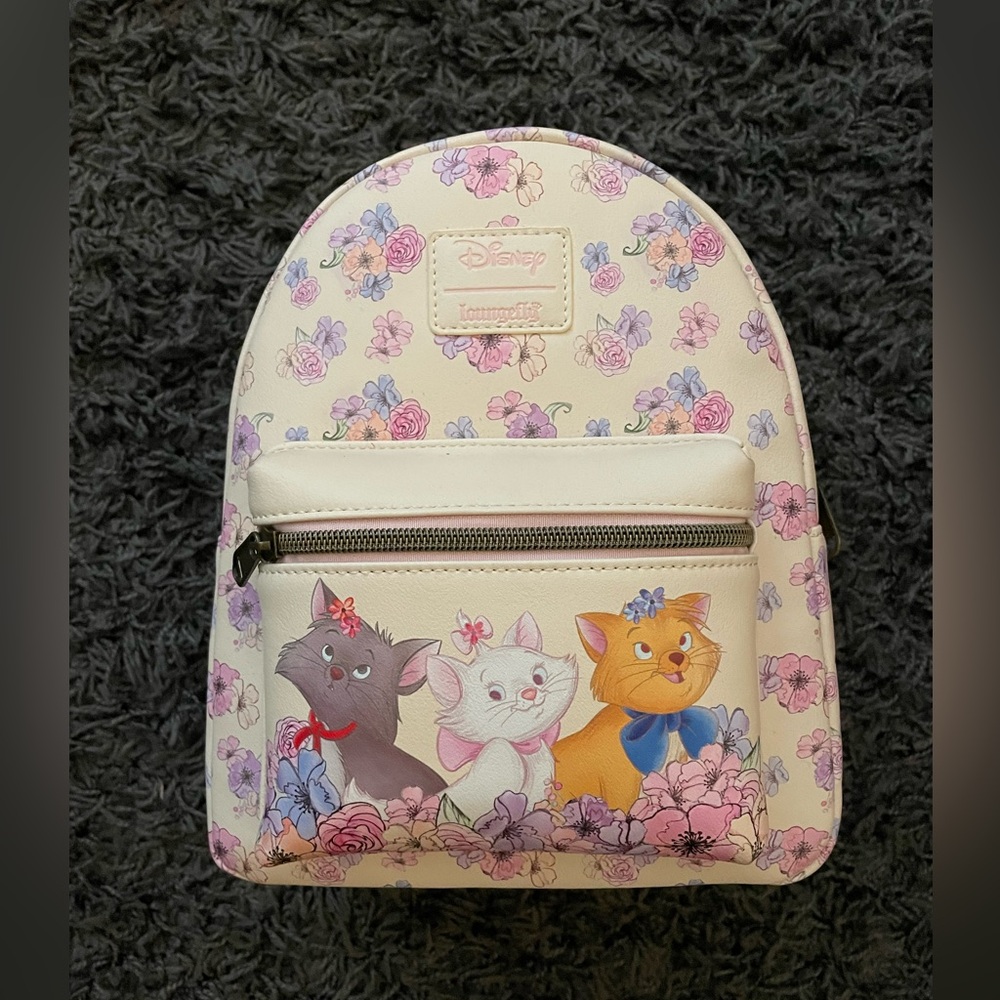 Loungefly floral Disney Aristocats mini backpack. NWT.